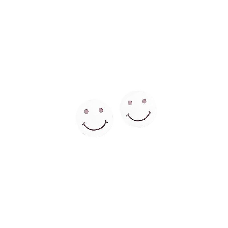 Round Smiley Face Minimalist Stud Earrings Cold Men'S And Women'S Earrings Personality Temperament Banquet Earrings