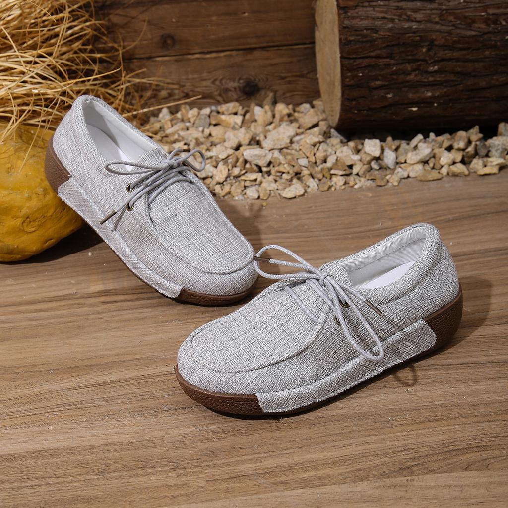 Scarpe basse casual a tinta unita di taglia grande, comode e leggere, scarpe per piedi pigri