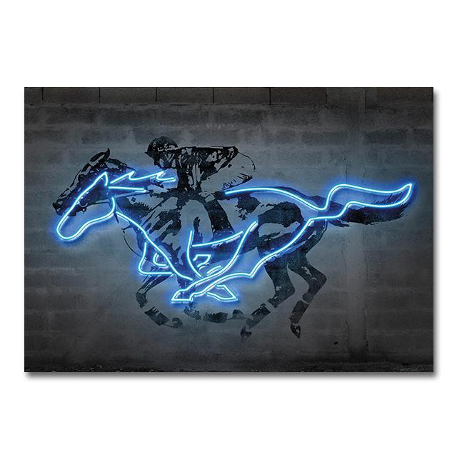 Neon Art Animals Canvas Prints Paintings Abstract Tiger Zebra Balloon Dog Bull Graffiti Posters Unique Home Bar Wall Art Decor