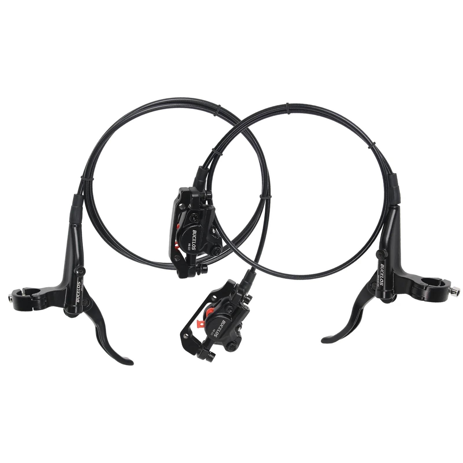 BUCKLOS Mountain Bike Hydraulic Brakes Bicycle Oil Pressure Disc Brake Set 800/1500mm Bike Front Rear Brake Caliper/Lever