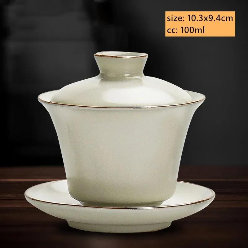 100 мл Реплика Сине-белый Фарфоровый Гайвань Китайская Керамическая Пиала Домашний Заварочный Чайник Ручная Работа Подглазурная Роспись Чайный Набор Чашка