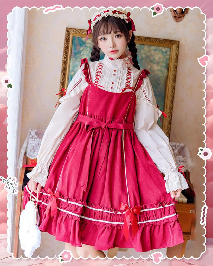 JIURUN Langarm Lolita Gothic Mori Plus Pullover Schleife Langes Kleid, Lolita, Cosplay, Anime, Mädchen, Lolita, Größe, Kleid, Cross-Dressing, Cosplay,