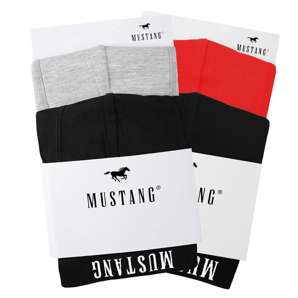 Mustang Bokserki Męskie 4 Sztuki Zestaw Bawełna Logo Kolor