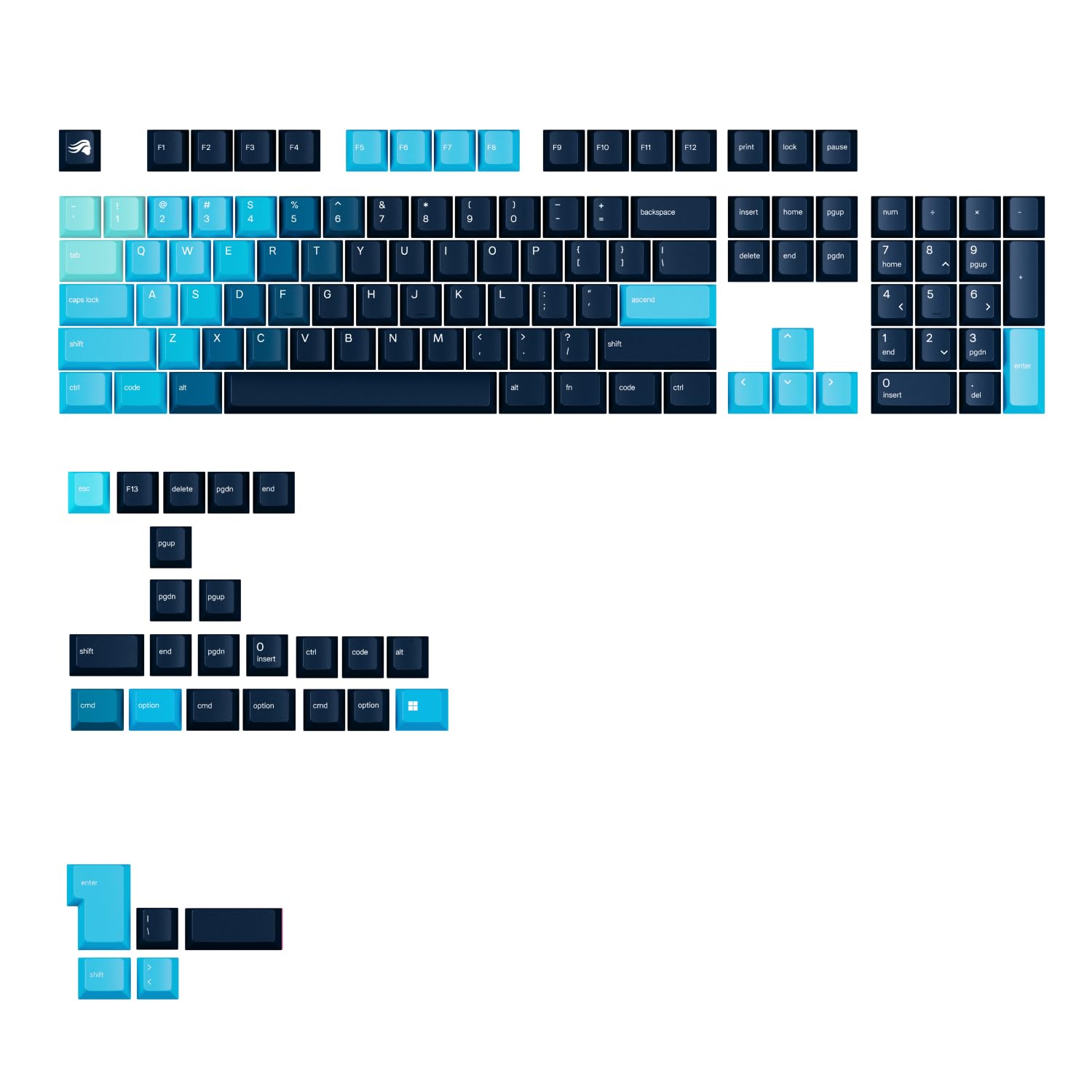 

Glorious GPBT Gradient Keycaps Celestial Ice US Retail KB0865 - - - GLO-KB-ACC-KC-GPBT-GR-CEI-US