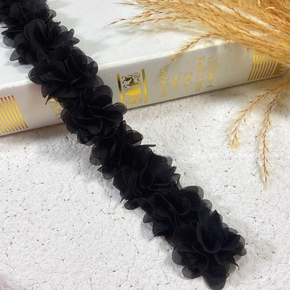 10Yards New 5cm Width Chiffon Flowers Lace Multicolor Handmade DIY Lace 3D Lace Ribbon for Bag Decor