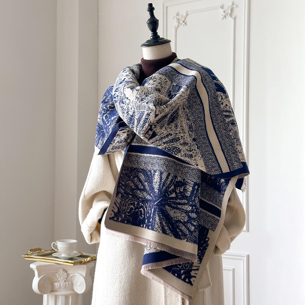 New  Luxury Autumn and Winter Cashmere Print Scarf Women Warm Pashmina Poncho Scarves Fashion Shawl Thick Foulard Bufanda
