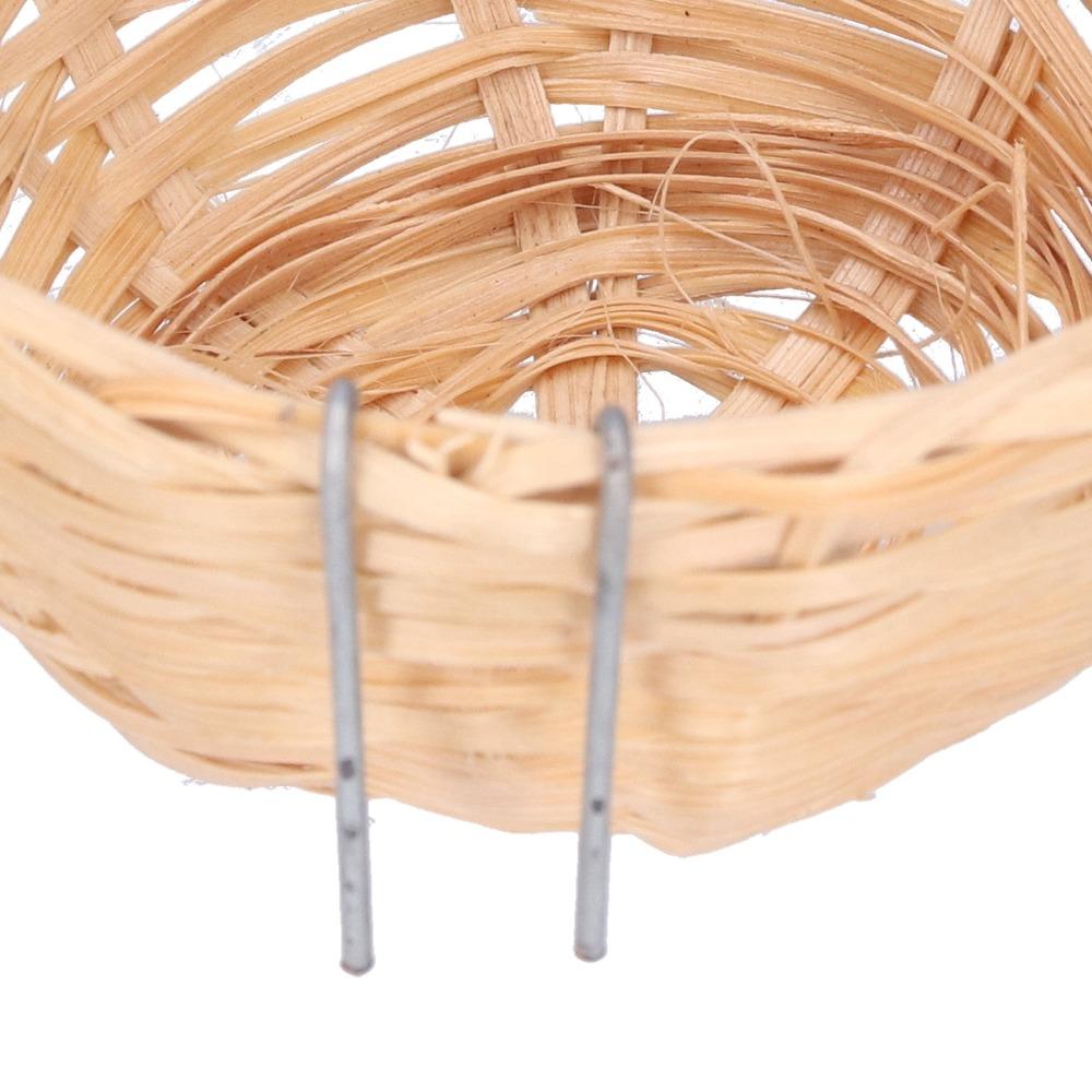4Pcs Hook Design Bamboo Bird Nest Hand Woven Weaving Bird House Bird Nest With Hook  Cockatiels