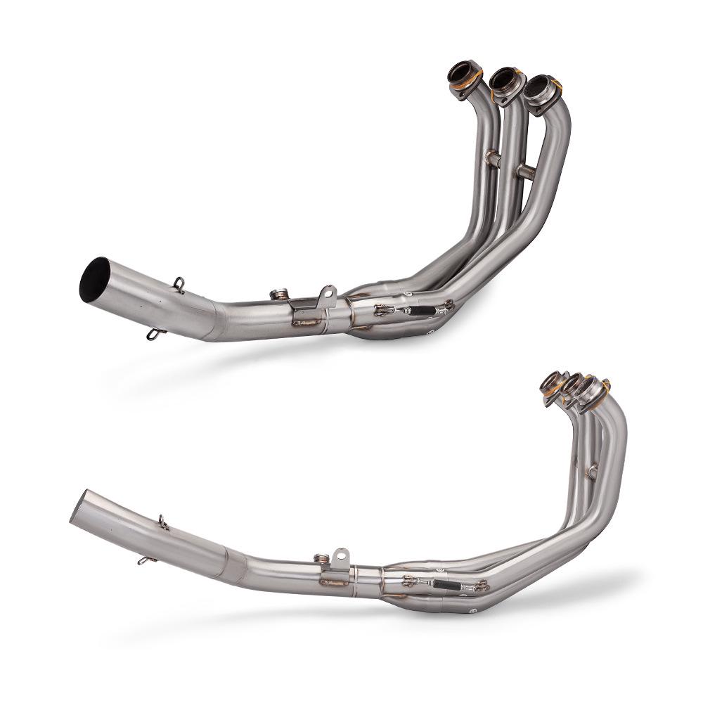 MT09 Full System Motorcycle Exhaust Set: Stainless Steel Front and Rear Pipes with Muffler