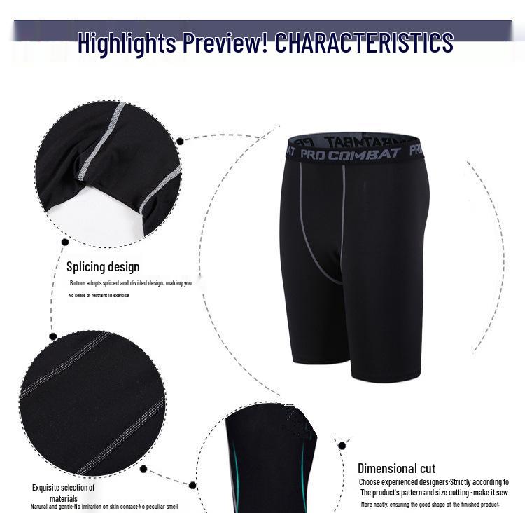 Men's Breathable Sweat-Wicking Compression Running Shorts for Outdoor Sports & Gym