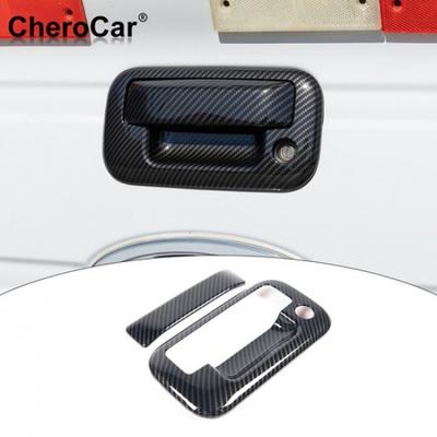 Acabamento Decorativo da Maçaneta da Porta do Porta-malas em Fibra de Carbono para Ford F150 2009-2014
