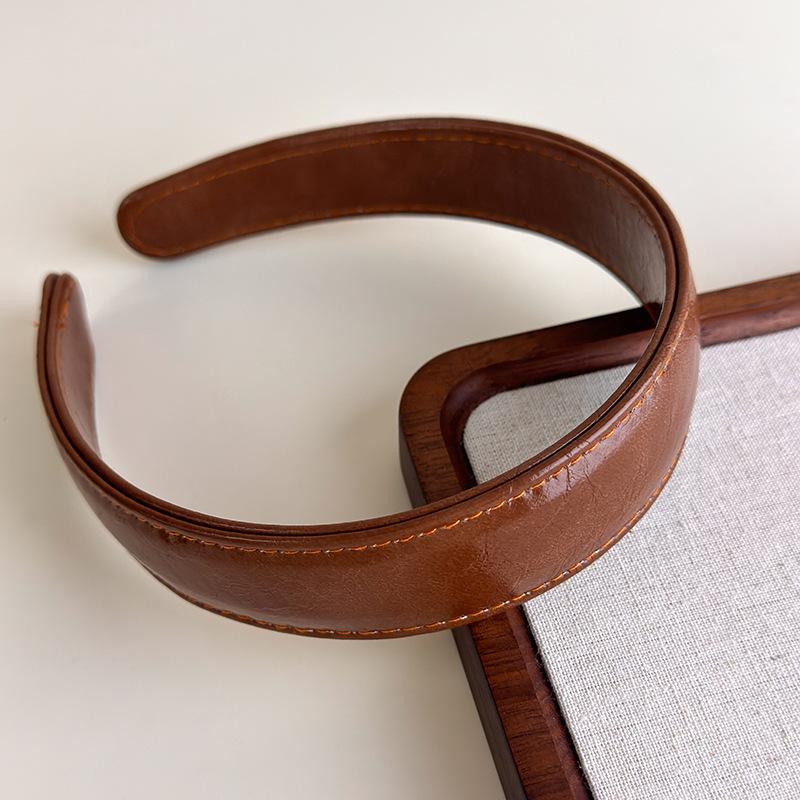 Haarreif im französischen Stil, Haarbänder, Retro-Leder, breite Stirnbänder, Damen-Haarband, weiblich, zum Waschen des Gesichts, Make-up, Kopfschmuck, Haarschmuck