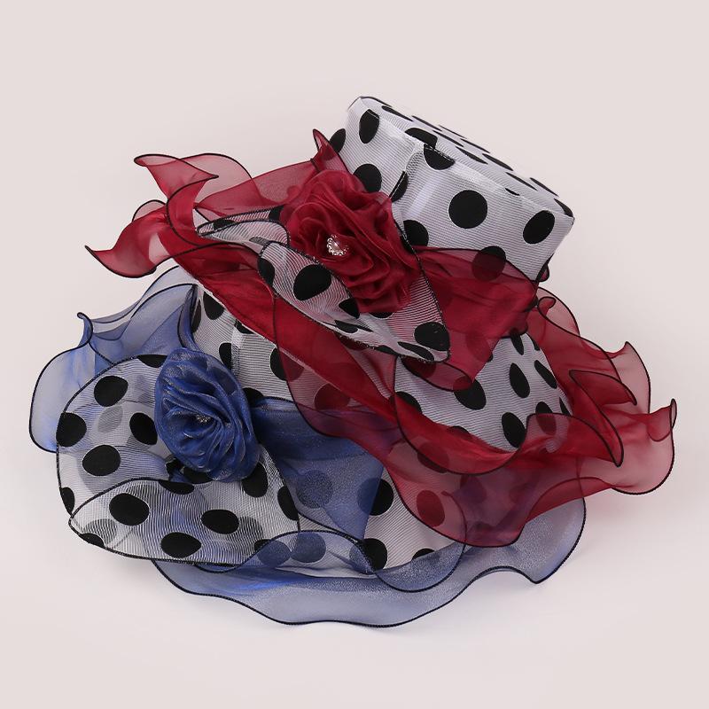 Polka dot flower bucket hat summer new travel vacation seaside sun hat versatile big brim basin hat