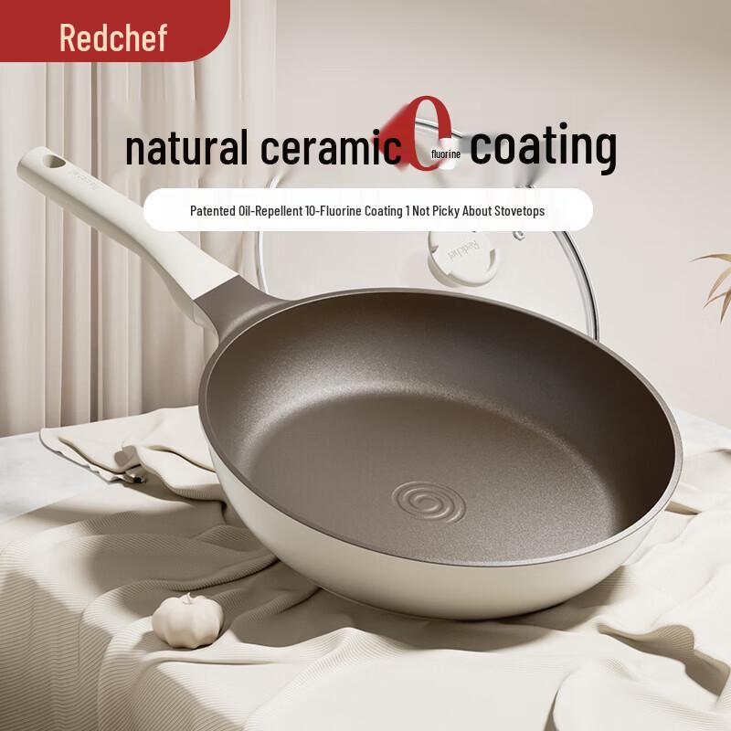 

Red Chef Non-Stick Ceramic Frying Pan with Lid