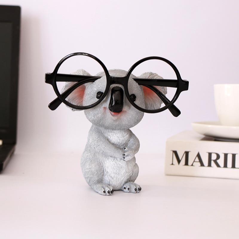 Koala Eyeglass & Pen Holder: Creative Resin Animal Figurine Gift