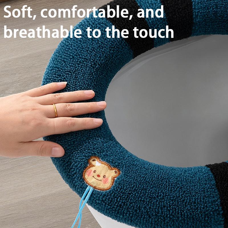 1Pcs Bathroom Toilet Seat Cover Soft Warmer Washable Mat Pad Cushion Comfortable Hygiene Protector for Home Hotel Commercial Use