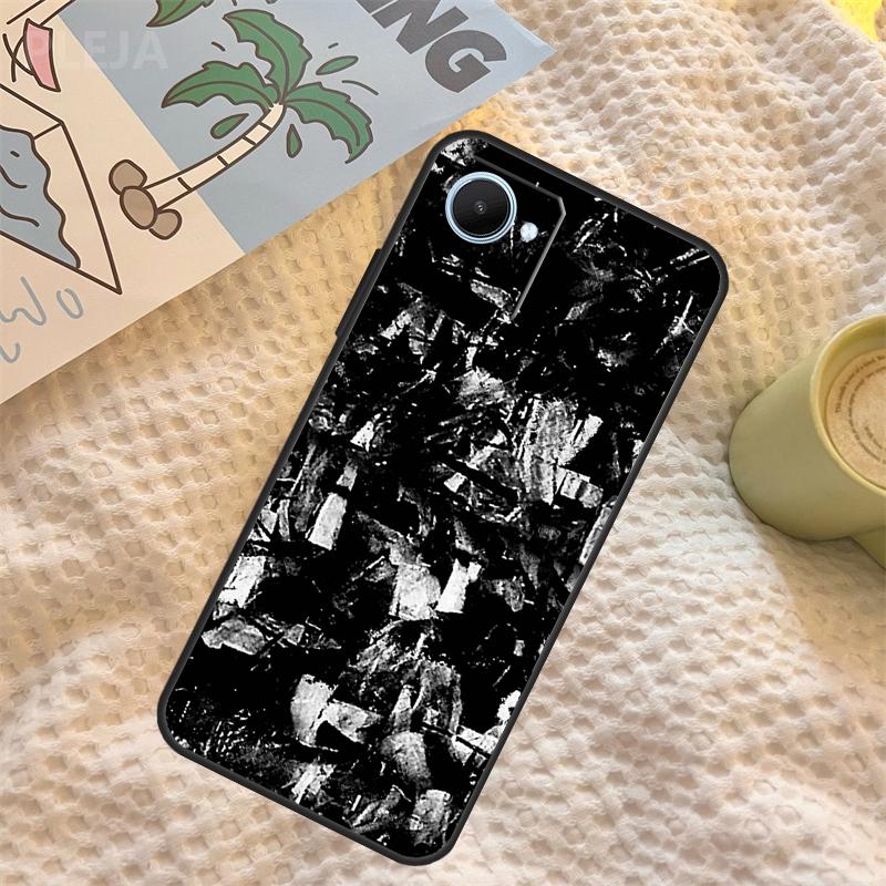 Forged Carbon Pattern Case For Realme C67 C63 C55 C51 C75 C61 C53 C35 C65 C71 11 12 13 14 15 Pro Plus GT6 GT7 Pro