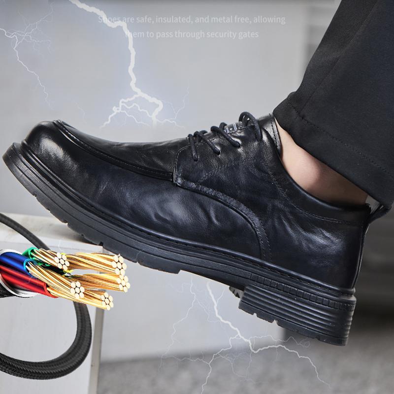 Genuine leather Shoes Work Boots Men Waterproof Safety Shoes Men Puncture-Proof Security insulation 6KV Protection Shoes 2025