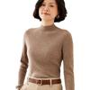 European Style Women's Slim-Fit 35% Cashmere Sweater - High-Neck Knit Base Layer for Autumn and Winter