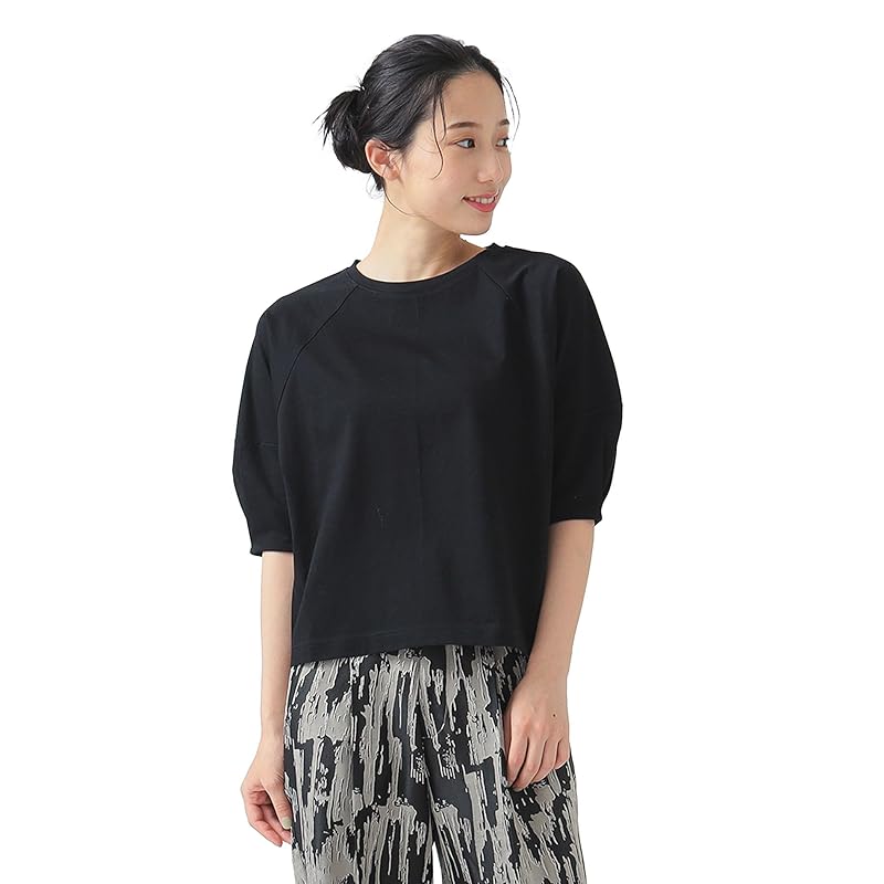 

[Beaming life store by BEAMS] S/S TEE Mercerization wide sleeve T-shirt ladies BLACK ONE SIZE