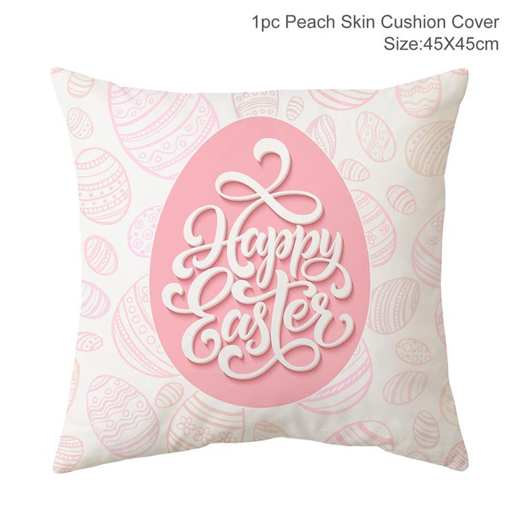 Easter Bunny Pillowcase Happy Easter Decoration For Home Easter Rabbit Eggs Cushion Cover Decorative Pillow Case Easter Gift