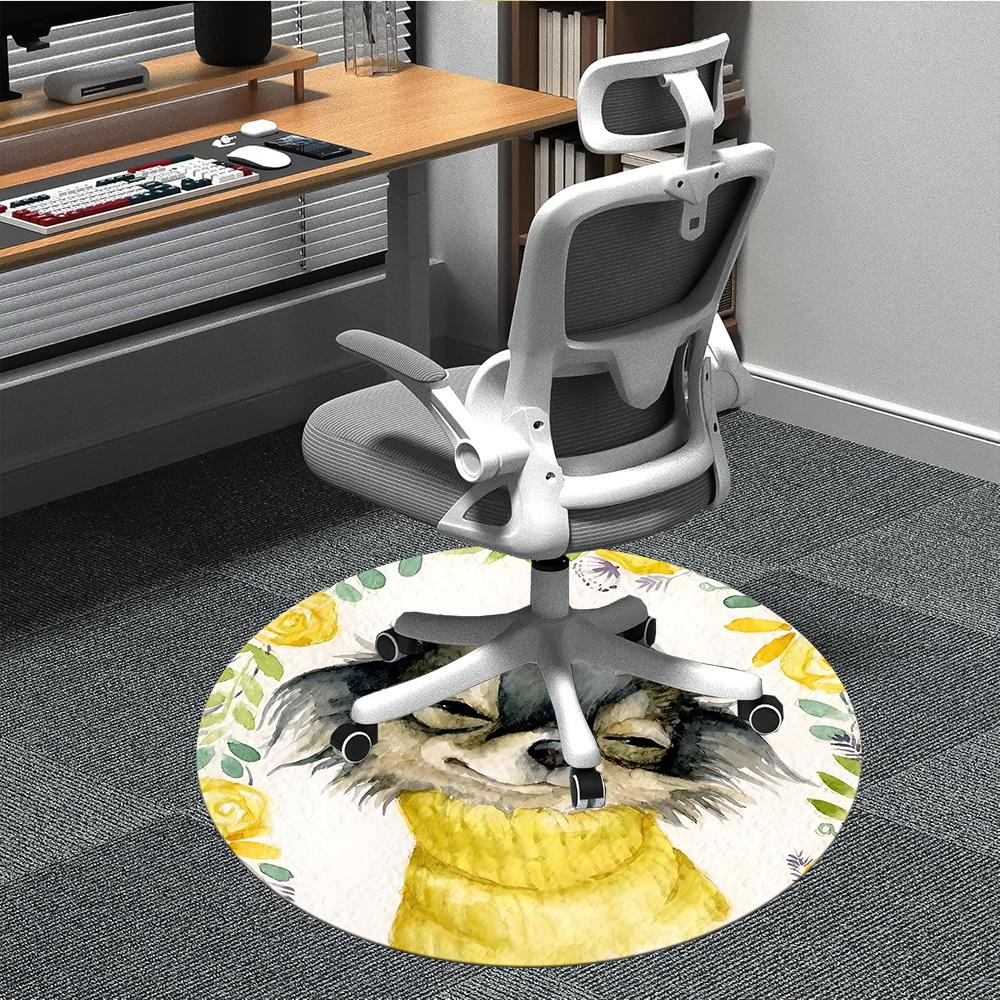 

1pc Watercolor Dogs Chair Carpet for Office, Non-slip, Soft and Durable Office Rug, Perfect for Office yy260131029 80cm by 80cm
