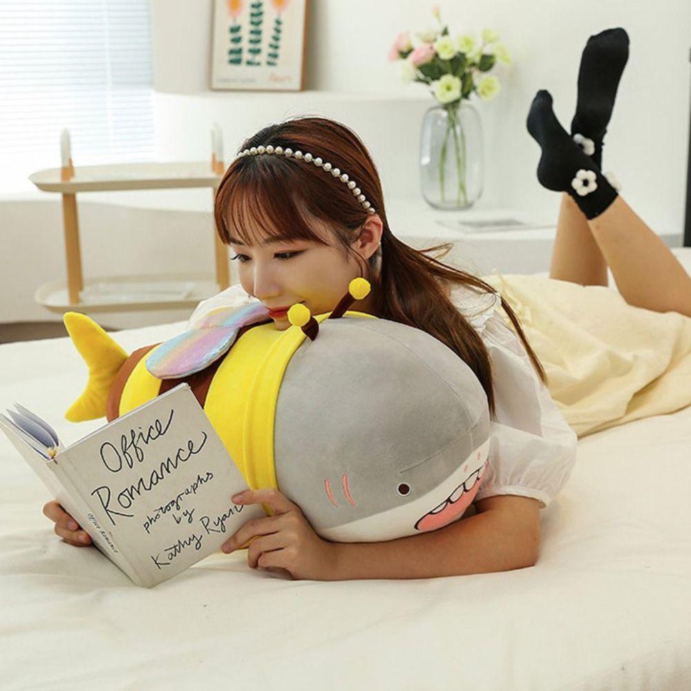 Pillow Cushion Stuffed Animals Toy Shark Bee Plush Toy Shark Bee Doll Shark Plush Toys Soft Doll