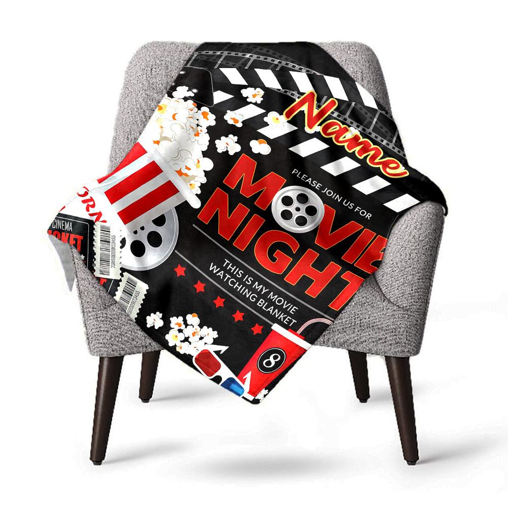 Movie Night Home Customize Your Name Blankets Comfortable Soft Lightweight Allseason Multipurpose Blanket For Picnics Sofas Offices Beds Living Rooms