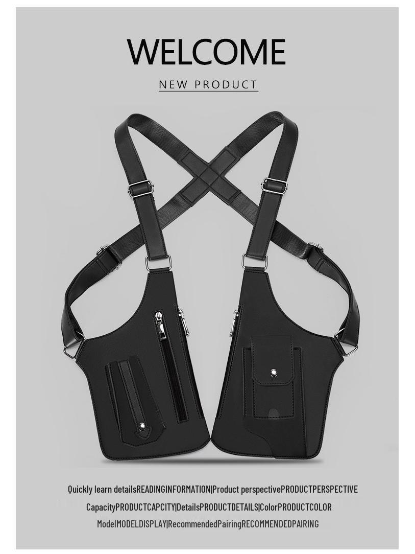 

Чоловічий вінтажний рюкзак з пахвовою кросбоді багатофункціональною сумкою на одне плече - вулична сумка-жилет для телефону