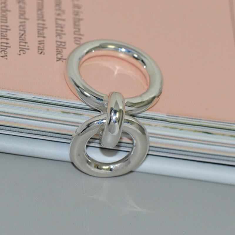 Foxanry Copper Color Engagement Rings For Women Couples New Fashion Creative Circle Pendant Birthday Party Jewelry Gifts