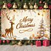 Seasonal Banner Candles Display Festive Decoration Holiday Banner Snow Effect Reindeer Decoration For Holiday Event Seasonal