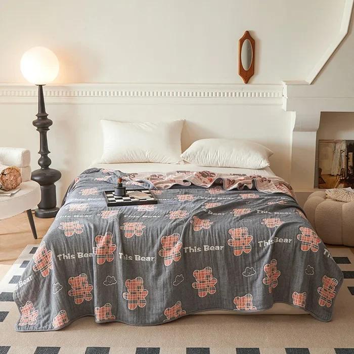 New Class a Cotton Is Not Easy to Shrink 6 Layers Gauze Blanket Towel Blanket Summer Blanket