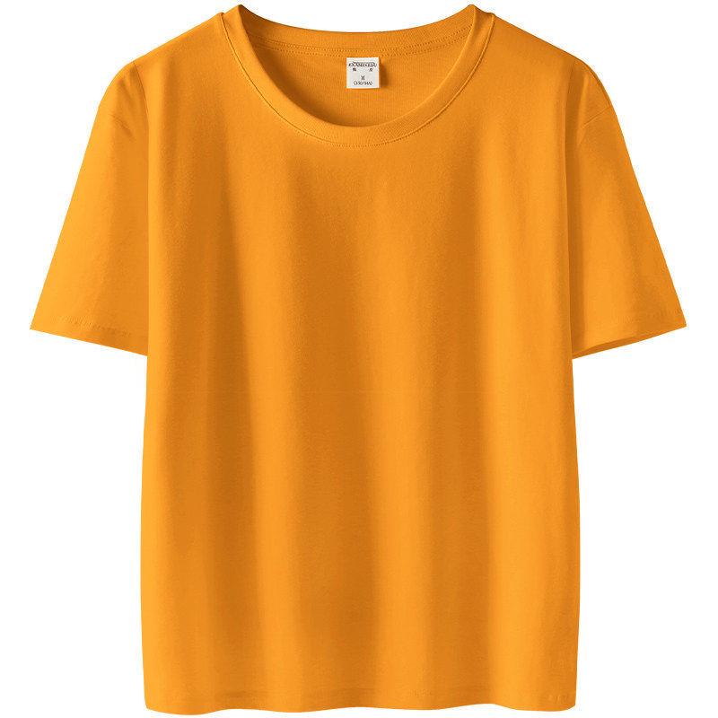 Damen Plus Size Baumwolle Kurzarm Rundhals T-Shirt - Schlankmachend, Lockerer Schnitt, Unifarbene, Sommer Bauchabdeckung (2026 Neu)