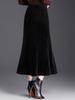 Black Velvet Sequin Fishtail Skirt - 2026 Spring High-Waisted Bodycon Skirt for Commuting