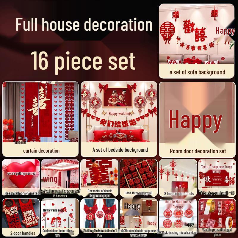 Wedding Ceremony Room Décor Set: Bridal & Groom's Room, Living Room Sofa & Background Wall Decorations