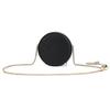 FILA Textured Commuter Chain Polyurethane Mini Round Shoulder Crossbody Bag Women bags Black F13W229167F-BK