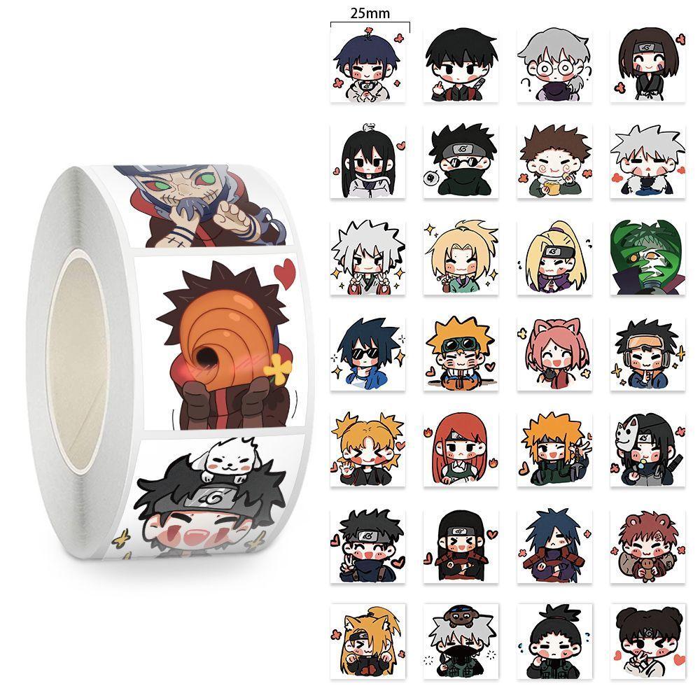 High Beauty Cartoon New Naruto Q Edition Roll up Stickers Naruto Sasuke Fun Cute Stickers Hand Account Water Cup Stickers