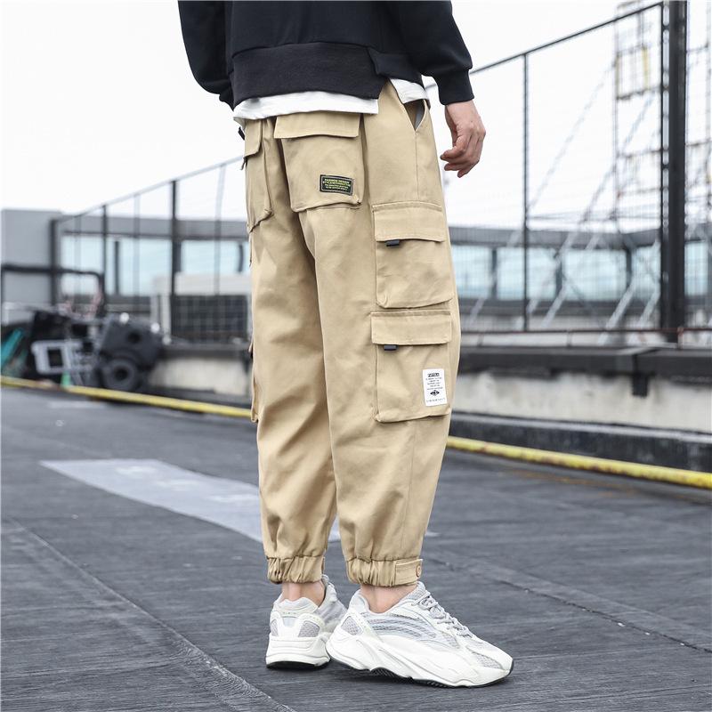 Men's Japanese Style Cotton Harem Pants - Multi-Pocket, Casual, Spring/Summer 2024, Trendy, Loose Fit, Large Size