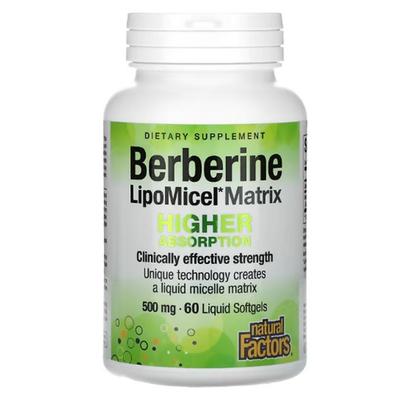 Natural Factors Lipomicel Berberyna płynna kapsułka miękka 500mg, 60 tabletek, 1 opakowanie