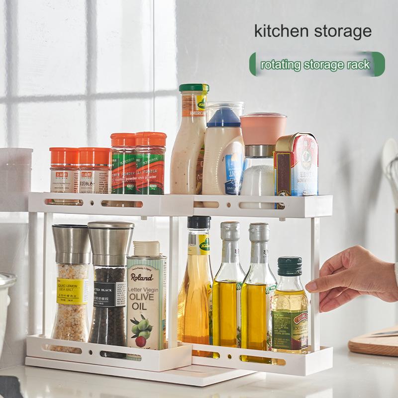 Multifunctional Rotating Pull-out Shelves Rotating Storage Rack Kitchen Gods Desktop Spice Rack Kitchen Storage