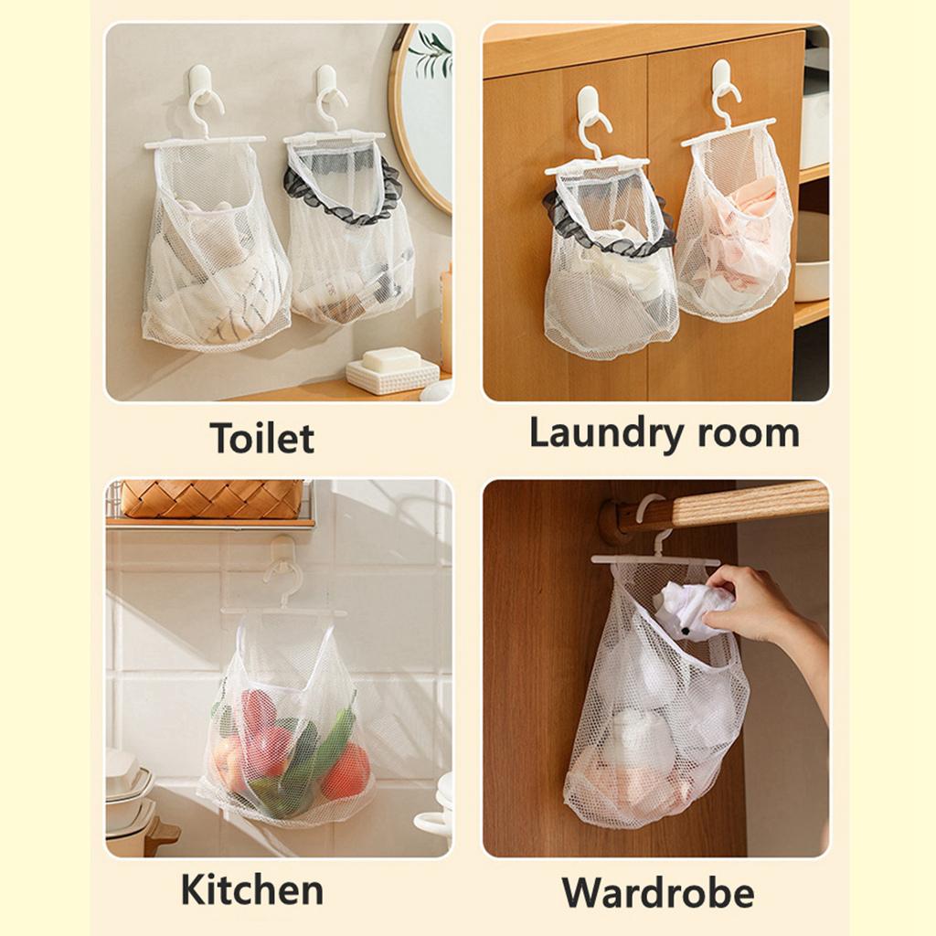 NEW Laundry Basket Versatile Clothespin Bag Fruit Holder Home Storage Washable Hanging With Hook Peg Bags Laundry Storage Net