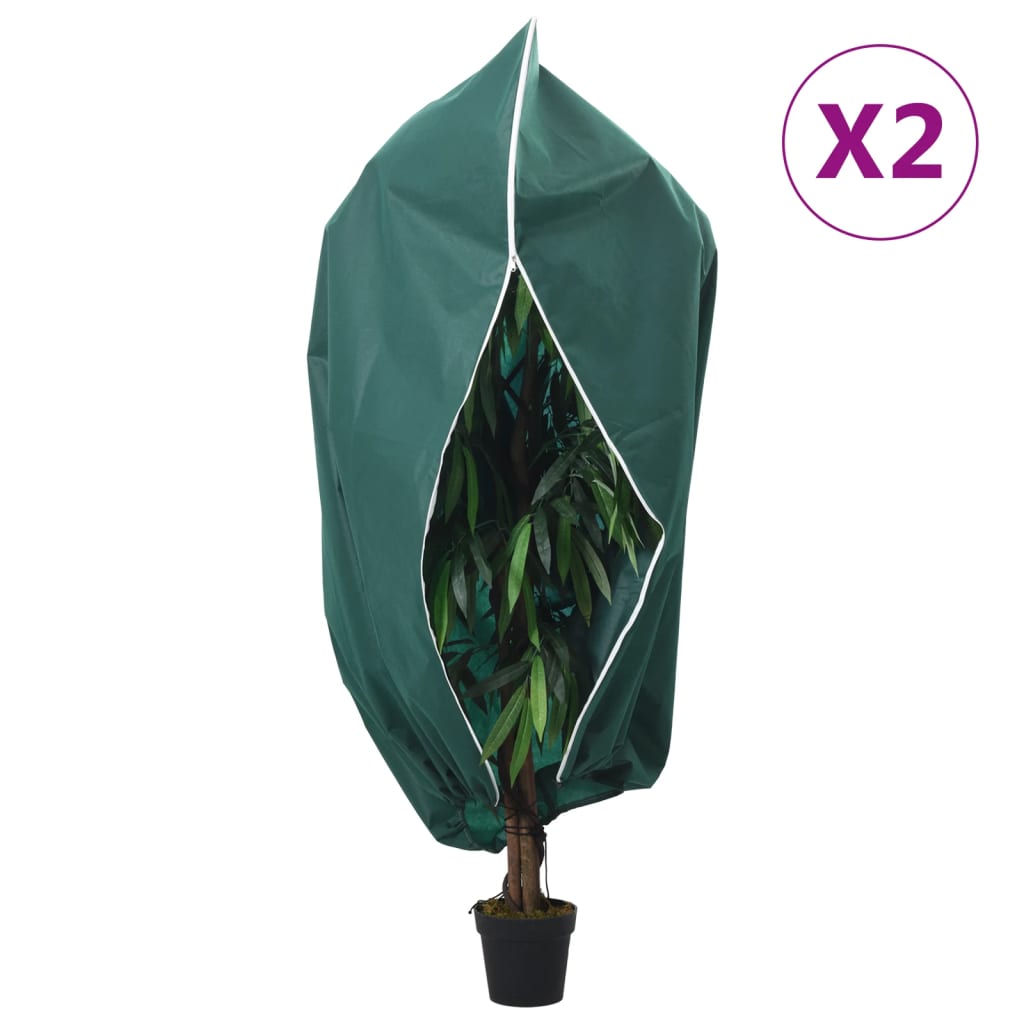Winter Frost Protection Cover with Zipper 2 pcs 70 g m² 1 x 1.55 m