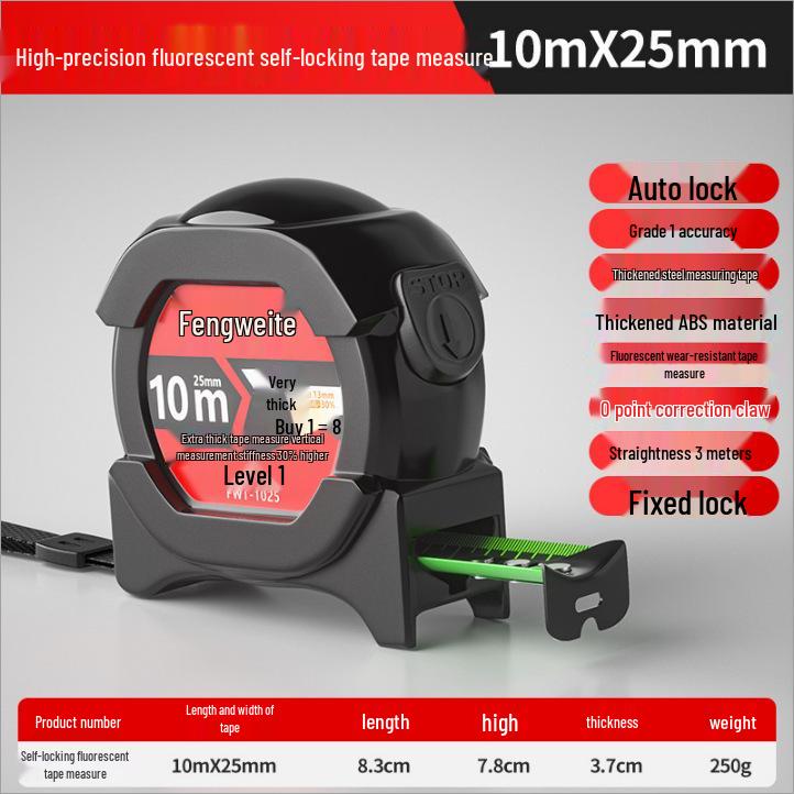 Double-Sided Fluorescent Tape Measure: Thick, Durable, Wear-Resistant, Waterproof, Drop-Proof, High-Precision, Transparent Ruler for Woodworking.