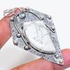 Natural Howlite Jasper, Topaz 925 Sterling Silver Jewelry Pendant 2.96" ZS-820