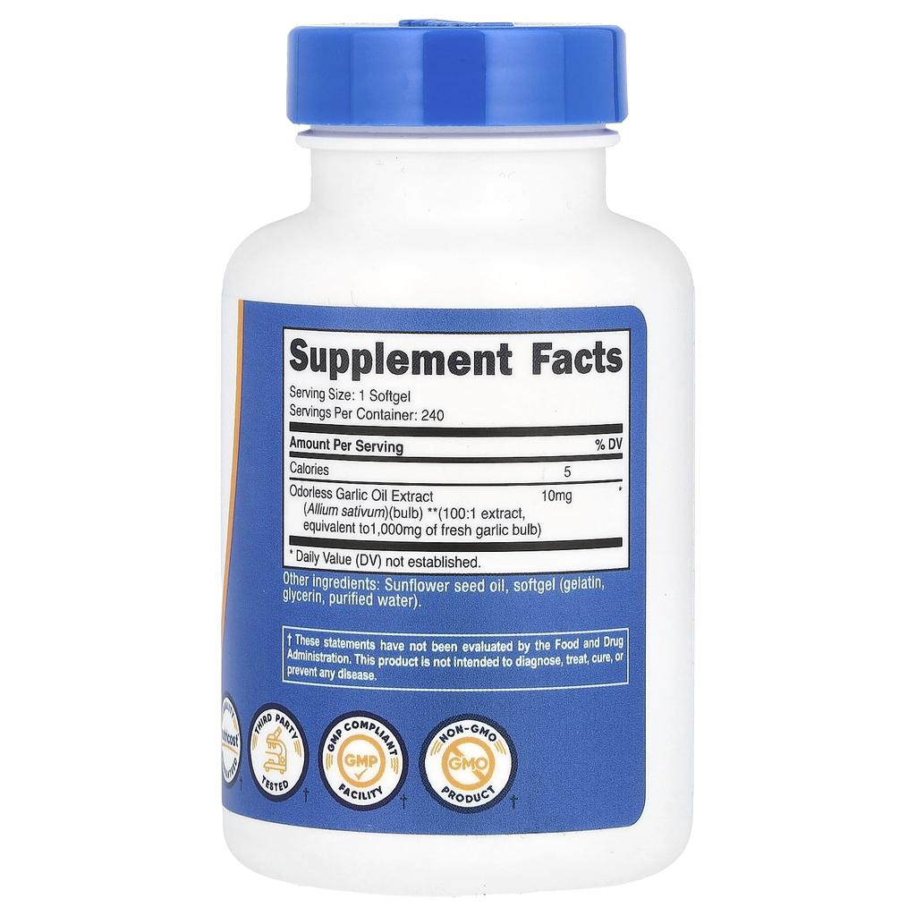 Hvitløk, 1000 mg, 240 myke kapsler