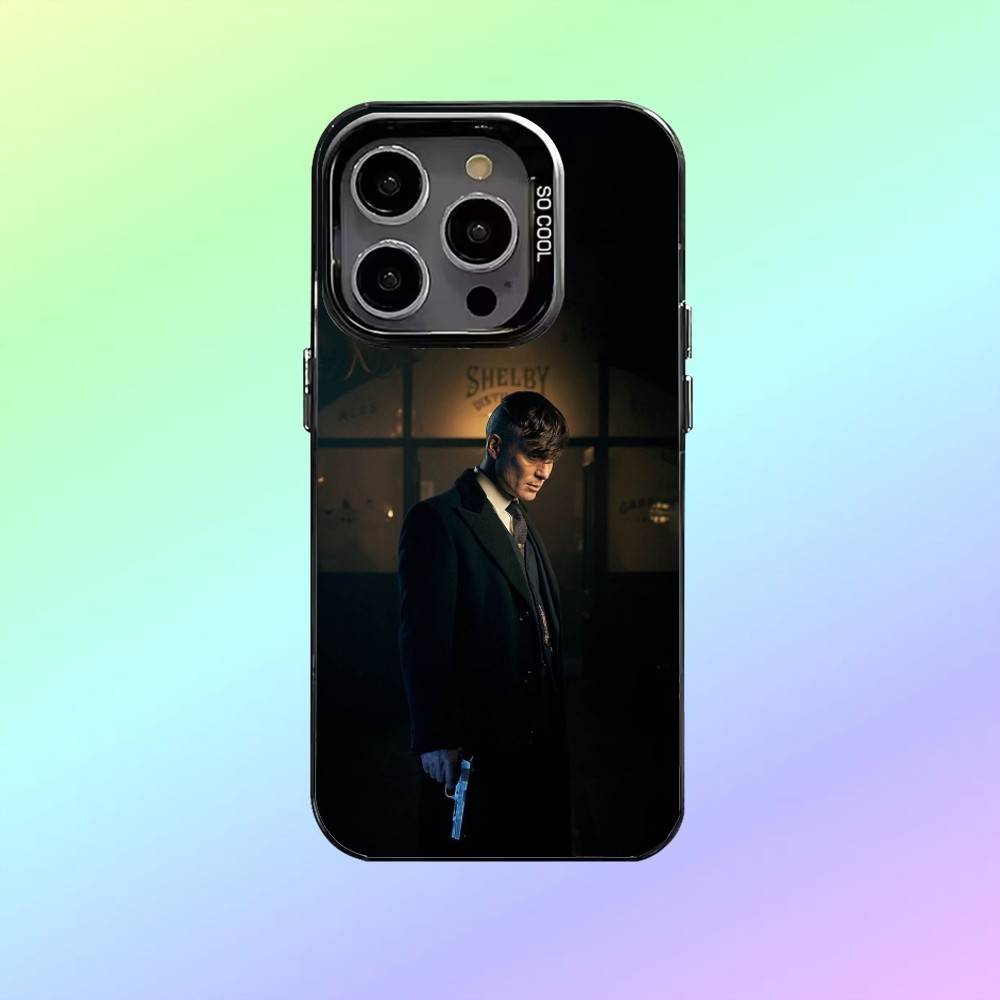 P-PeakyS T-Thomas Shelby Blinders Phone Case For iPhone17,16,15,14,13,12,11 Plus,Pro Max Colored Silver Phone Case