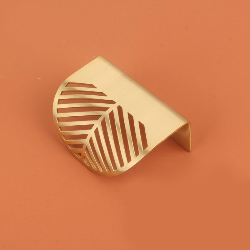Leaf Shape Furniture Cupboard Cabinet Wardrobe Drawer Pull Knob Brass Handle