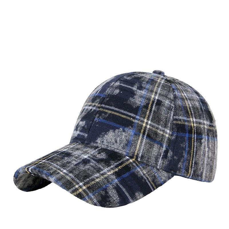 Autumn and Winter Hard Top Plaid Retro Baseball Cap Women's Street Classic Old Face Small Sunshade Cap Trend