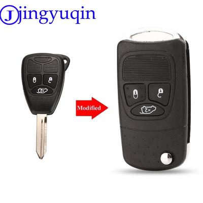 Jingyuqin Vikbart Fjärrnyckel Skal Fob Styling Skyddsfodral För Chrysler Dodge Jeep Avenger Nitro 3 Knappar