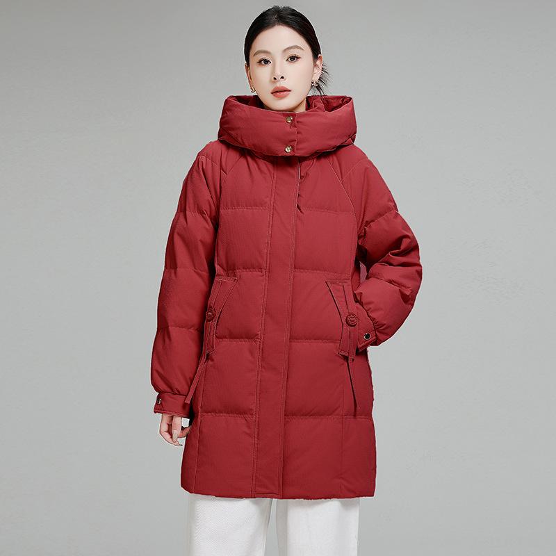 Down cotton jacket women's mid-length 2025 new cotton jacket fashionable Korean loose padded jacket winter thickened warm jacket