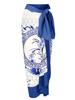 Traje de baño estampado de moda para mujer Control de abdomen con cordones Cobertura Set de traje de baño de dos piezas Adelgazante Protección solar Tankini Traje de baño